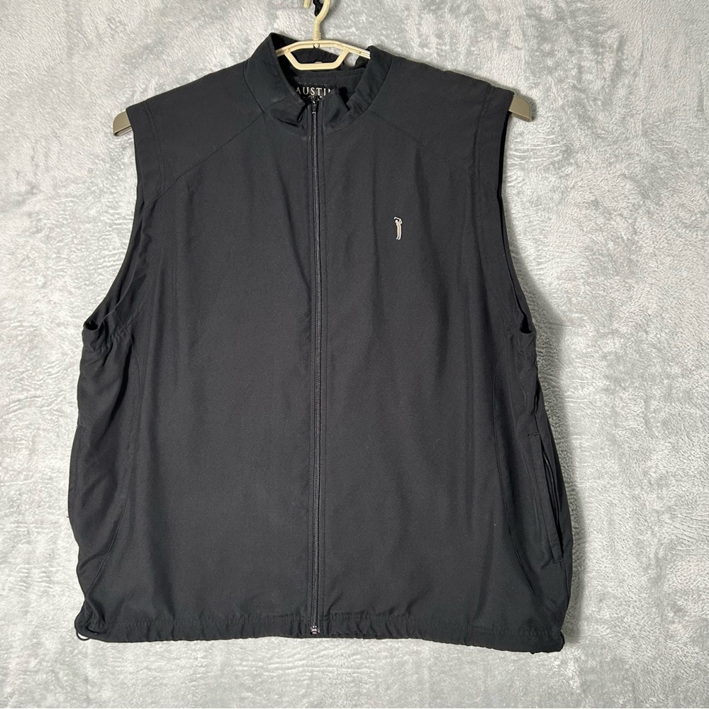 Austin‎ Golf Vest Mens XXL Full Zip Black Weather Resistant Mesh Lined Pockets